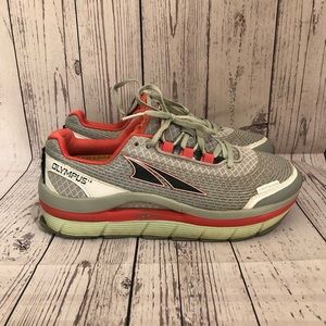 Altra Olympus 1.5 Trail Running Comfort Shoes Women 9.5 Gaiter Trap Gray Coral